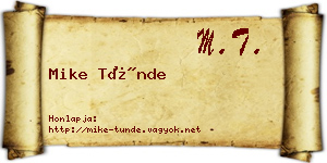 Mike Tünde névjegykártya